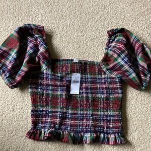 American Eagle plaid top size small